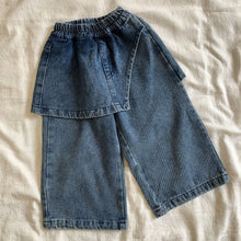 Load image into Gallery viewer, DK250688PA-秋冬季抓絨假兩件牛仔款褲