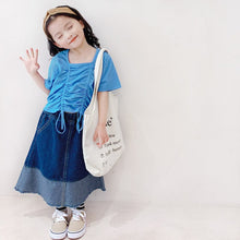 Load image into Gallery viewer, 22011PCW-Japanese retro patchwork mid-length denim skirt parent-child outfit
