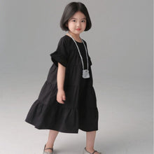 Load image into Gallery viewer, BB-2425DS-Japanese style short-sleeved solid color cake dress parent-child outfit