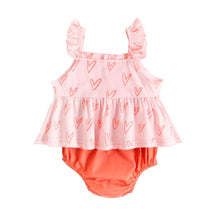 Load image into Gallery viewer, BCS1030LS-Summer Cotton Korean Crown Heart Top + Butt Pants Two-piece Set