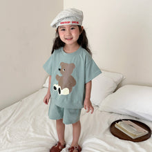 Load image into Gallery viewer, X81567TG-Summer Bear Loose Cotton Sports Short Sleeve Suit