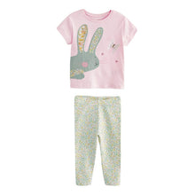 Load image into Gallery viewer, 22042TG-Little maven summer European and American cute rabbit short-sleeved pants two-piece suit