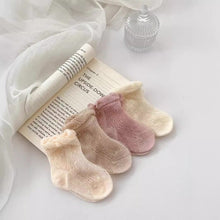 將圖片載入圖庫檢視器 W019AC-夏天純色超薄透氣精梳棉中筒無骨網眼襪