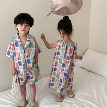 Load image into Gallery viewer, X86008TG-Summer short-sleeved holiday style suit & vest dress