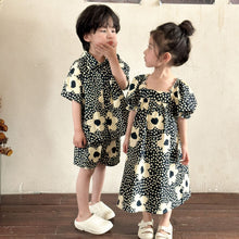 Load image into Gallery viewer, X86051TG-Summer polka dot shirt set & dress brother and sister outfit