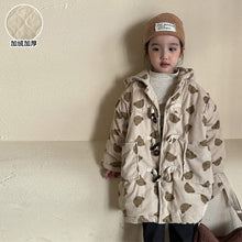Load image into Gallery viewer, D83290SE-Autumn and winter thickened ox horn corduroy bear hooded jacket