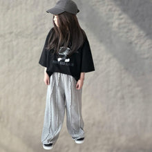 Load image into Gallery viewer, 237PCW- Spring and summer children's three-dimensional edge knitted casual parent-child wide pants