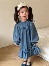 Load image into Gallery viewer, C85221DS-Fashionable girls long-sleeved fishtail denim dress