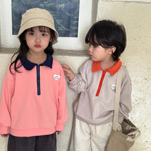 Load image into Gallery viewer, Q83050SE- Spring and Autumn Loose Love Zipper Long Sleeve POLO Shirt