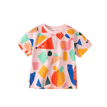 Load image into Gallery viewer, 9201SE-Summer European and American round neck geometric print casual short-sleeved top