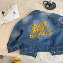 Load image into Gallery viewer, TC0920SE-Autumn distressed towel embroidered letter denim jacket