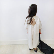 Load image into Gallery viewer, 23007PCW-Spring and summer Japanese style color matching backless open X long loose parent-child dress