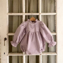 Load image into Gallery viewer, Y9411LS-Baby girl's flower collar embroidered bodysuit