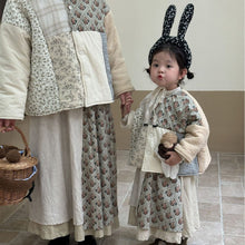 將圖片載入圖庫檢視器 D83505PCW-冬季韓版夾棉拼接外套&裙子