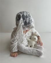 Load image into Gallery viewer, Y95129LS-春夏蕾絲長包腳連身衣&兔子耳朵帽&兩件套