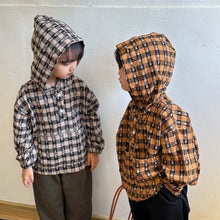 Load image into Gallery viewer, Q83025SE-Spring and Autumn Plaid Hooded Pullover Bunny Long Sleeve Top