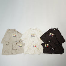 Load image into Gallery viewer, 24094PCW-Summer Japanese Korean style playful brother and sister print short-sleeved parent-child tops