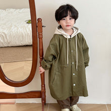 Load image into Gallery viewer, C83366SE-Medium-length stylish children's hooded windbreaker jacket