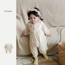 將圖片載入圖庫檢視器 2303268LS-韓系秋季小碎花嬰兒連身衣