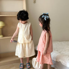 Load image into Gallery viewer, C83709JG-Summer pure cotton loose casual vest + shorts two-piece set