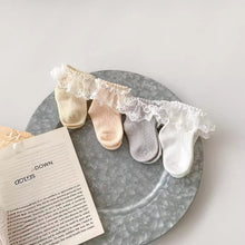 將圖片載入圖庫檢視器 W016AC-夏季透氣薄款花邊網眼中筒棉襪