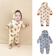 Load image into Gallery viewer, D23301LS-Children's hooded thickened fleece zippered climbing suit