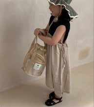 將圖片載入圖庫檢視器 061303AC-度假旅遊網透氣布大容量沙灘包