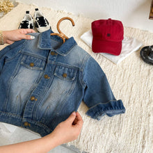 Load image into Gallery viewer, TC0920SE-Autumn distressed towel embroidered letter denim jacket