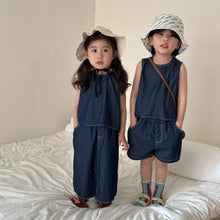 Load image into Gallery viewer, X85227TG-Casual children's summer denim sister and brother suit