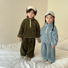 Load image into Gallery viewer, DZ240190JG-Autumn and winter flannel thickened top + trousers home set