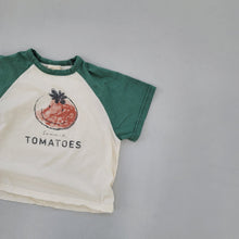 將圖片載入圖庫檢視器 24083SE-夏日韓版寬鬆短袖純棉插肩袖水果印花上衣【許願款】