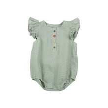 Load image into Gallery viewer, D23066LS-Summer thin Nordic style colorful buttoned small flying sleeves bodysuit