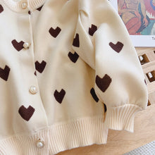 Load image into Gallery viewer, K2218SE-Autumn Korean style lantern sleeve heart sweater jacket