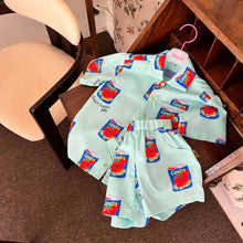 Load image into Gallery viewer, 50803TG-Summer Korean Style Tomato Can Print Shirt Suit