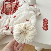 Load image into Gallery viewer, AL744LS-Winter baby padded thickened embroidered jumpsuit for New Year's greetings