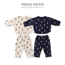 Load image into Gallery viewer, D23357TG-Baby boy and girl sweatshirt pants plus fleece two-piece set