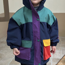 Load image into Gallery viewer, D83258SE-Winter mid-length plus velvet contrast color stitching jacket