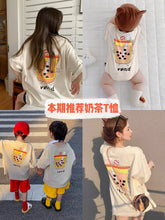 Load image into Gallery viewer, 071901PCW-Summer short-sleeved milk tea print cute parent-child outfit