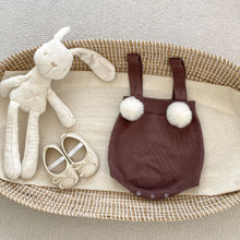 Load image into Gallery viewer, M2081LS-Autumn solid color all-match knitted wool ball sling bodysuit