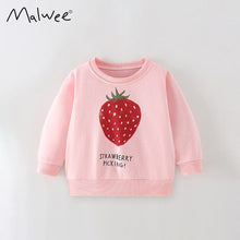Load image into Gallery viewer, 8690SE-malwee casual big strawberry long-sleeved crew neck shirt