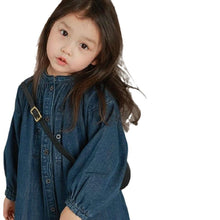 Load image into Gallery viewer, <Taiwan Pavilion> SK23152DS- Spring and Autumn Stand-up Collar Single-breasted Washed Denim Dress