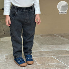 Load image into Gallery viewer, D83565PA-Autumn and winter elastic one-piece plus velvet slim-fit denim casual pants