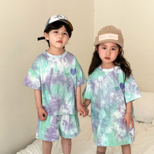 Load image into Gallery viewer, X86006TG-Summer tie-dye sports brother and sister outfit