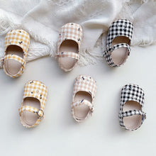 Load image into Gallery viewer, X907AC-Spring Korean plaid floral dot cotton and linen soft-soled toddler shoes