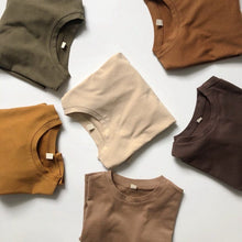 Load image into Gallery viewer, 1105SE-Spring and Autumn Click Color Korean Style Cotton Drop Shoulder Loose Long Sleeve Top