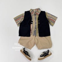 Load image into Gallery viewer, 1221SE-Korean style colorful striped cotton boy short-sleeved shirt