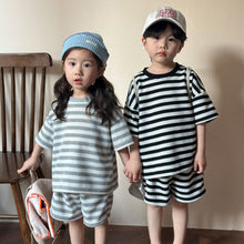 Load image into Gallery viewer, X85228TG- Striped boys and girls sports casual suit