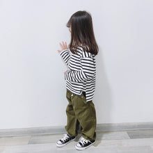 Load image into Gallery viewer, 23019PCW-Japanese loose cotton striped long-sleeved top parent-child outfit