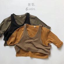 Load image into Gallery viewer, 1105SE-Spring and Autumn Click Color Korean Style Cotton Drop Shoulder Loose Long Sleeve Top