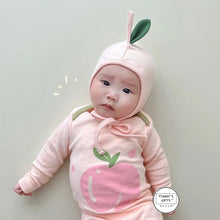 Load image into Gallery viewer, 71726LS- Spring and Autumn Peach Print Long Sleeve Bodysuit + Hat